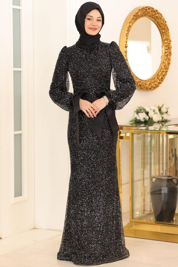 Şimal Tesettür Abiye Siyah - Image 1