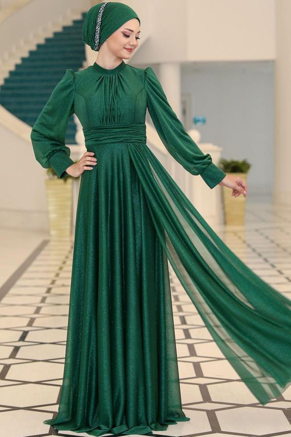 Kübra Tesettür Abiye Zümrüt - Image 1