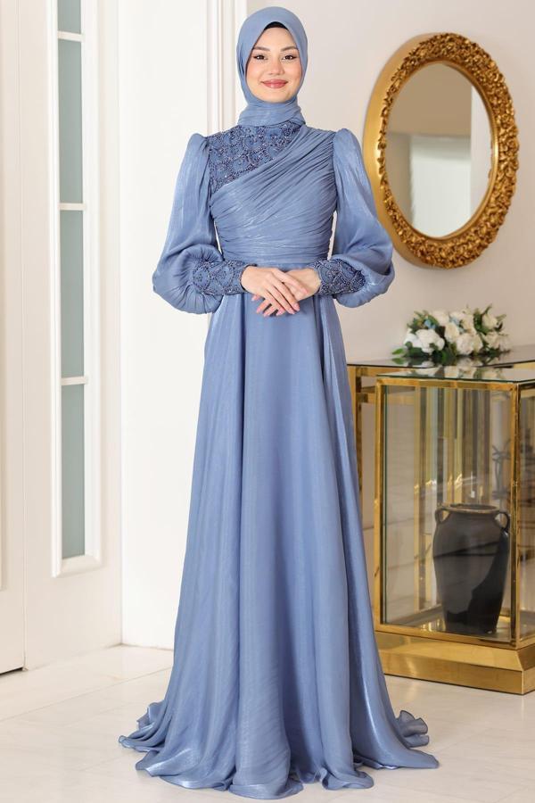 Yağmur Tesettür Abiye Bebe Mavi - Image 1