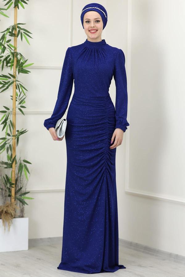 Rüya Tesettür Abiye Saks - Image 1