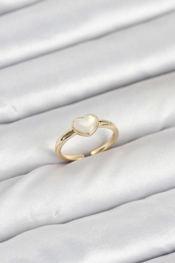 Pirinç Gold Renk Kalpli Kadın Yüzük - EBJ250927W37967 - Image 1