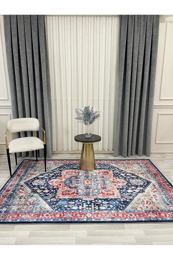 Brillant Kilim Motifli Saçaklı Klasik Kaymaz Taban Halı - Image 1