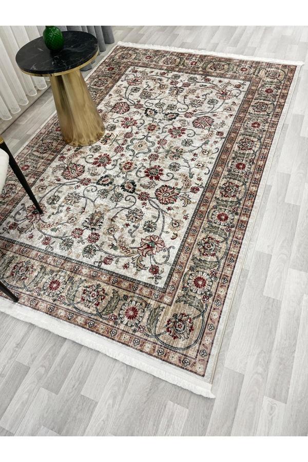 Brillant Kilim Motifli Saçaklı Klasik Kaymaz Taban Halı - Image 1