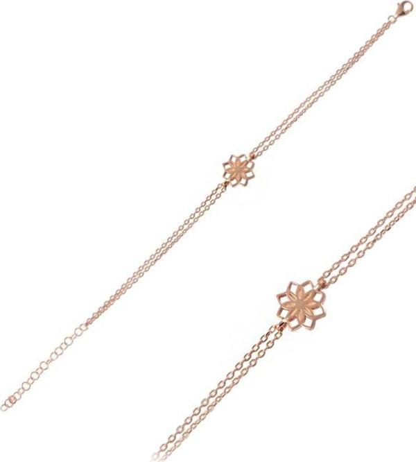 Brezza Lusso Rose Çiçek Model Bayan Gümüş Bileklik - Image 1