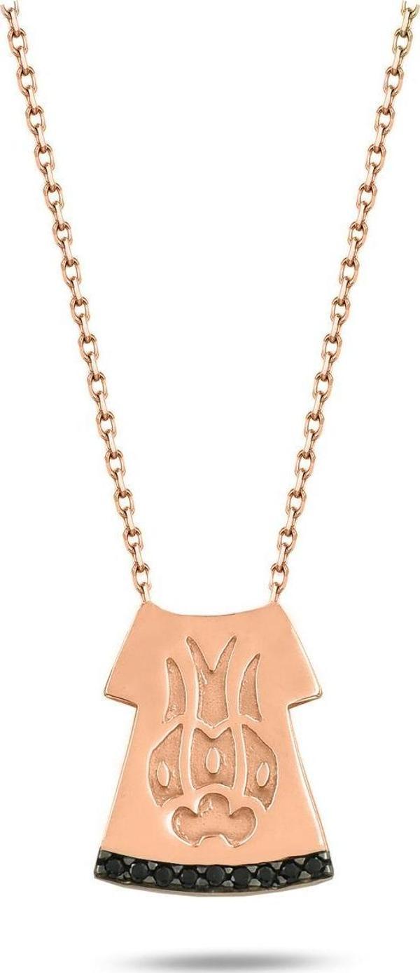Brezza Lusso Rose Gümüş Kaftan Bayan Gümüş Kolye - Image 1