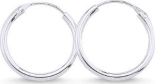Brezza Lusso Sade Halka Bayan Gümüş Küpe 16MM - Image 1