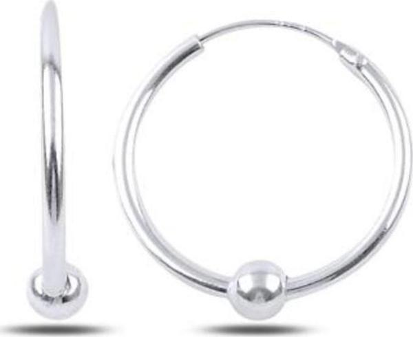 Brezza Lusso Toplu Halka Bayan Gümüş Küpe 20mm - Image 1