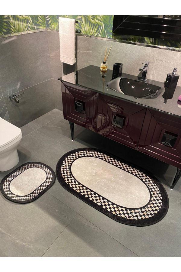 Brillant Lateks Taban Saçaksız (70X110 - 70X50) Ikili Banyo Paspas Takımı - Image 1