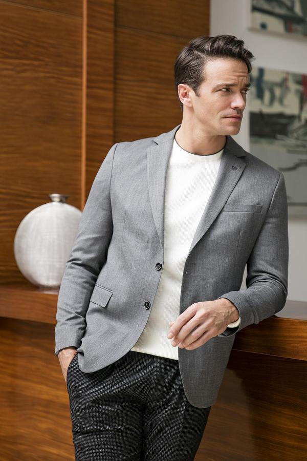 Buratti Slim Fit 6 Drop Çift Yırtmaçlı Blazer Erkek Ceket 216SERARDO GRİ - Image 1