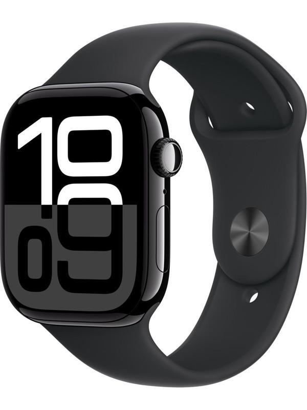 Apple Watch Series 10 GPS + Cellular MWY33TU/A 46mm Simsiyah Alüminyum Kasa ve Siyah Spor Kordon Akıllı Saat S/M (Apple Türkiye Garantili) - Image 1