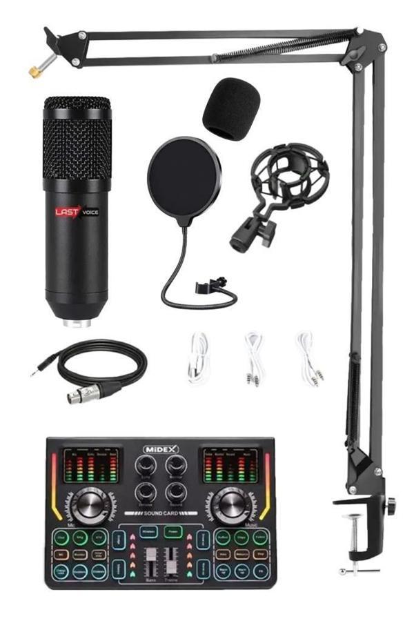 Lastvoice BM800 Titanium V2 Set Efektli Ses Kartı Mikrofon Stand Kayıt Canlı Yayın (PC ve Telefon) - Image 1