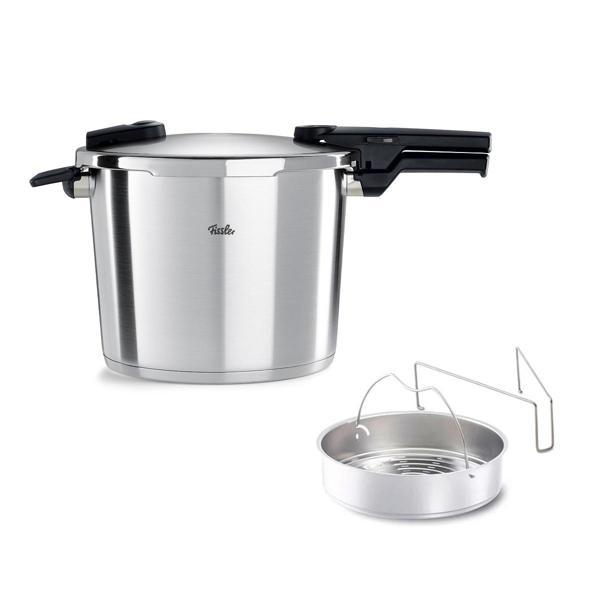 Fissler Vitaquick Premium 8 Litre Düdüklü Tencere + Buharda Pişirme Aparatı - Image 1