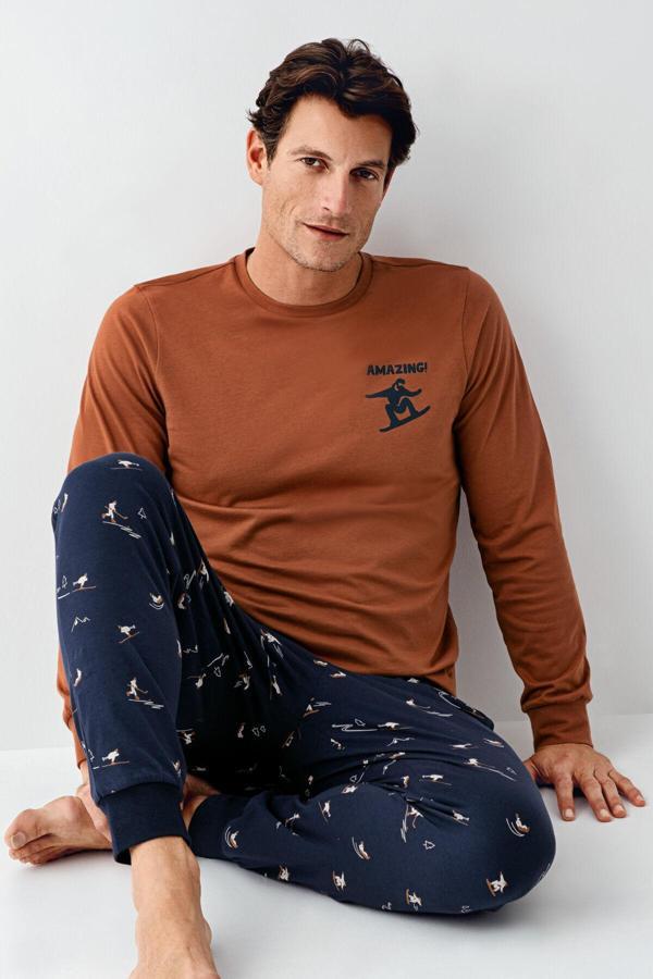 Arnetta Erkek Kahverengi Pijama Takımı - Image 1