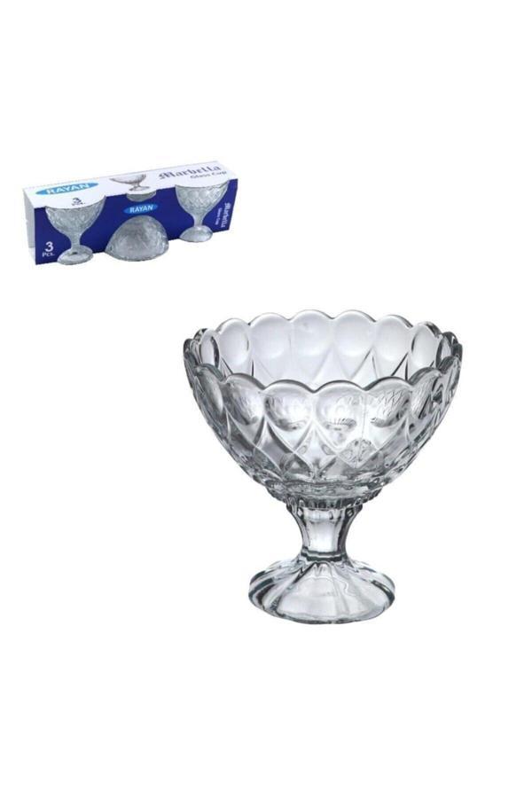 Güntem (3 Adet) Cam Ayaklı Dondurmalık - Image 1