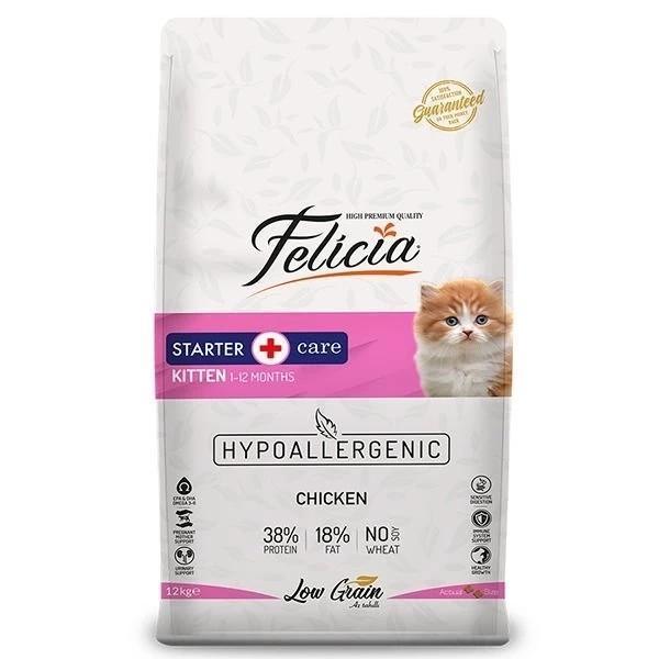 Felicia Düşük Tahıllı Hipoalerjenik Tavuklu Anne ve Yavru Kedi Maması 12 Kg - Image 1