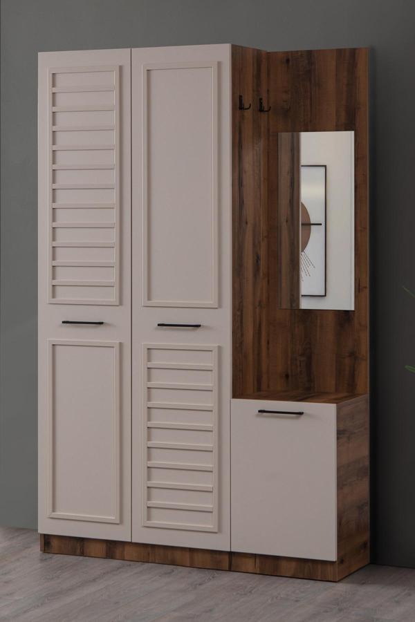 Portmanto Polo Askılıklı Aynalı Portmanto Vestiyer Ayakkabılık - Image 1