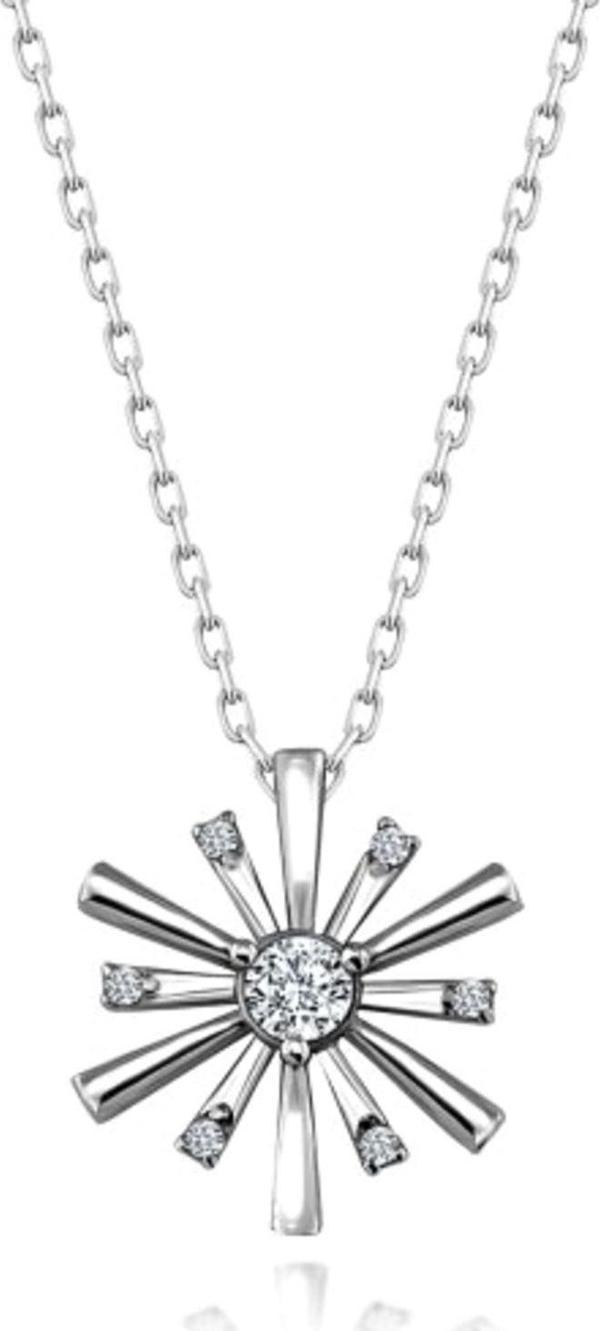Brezza Lusso Gümüş Swarovski Zirconia Taşlı Kartanesi Bayan Kolye - Image 1