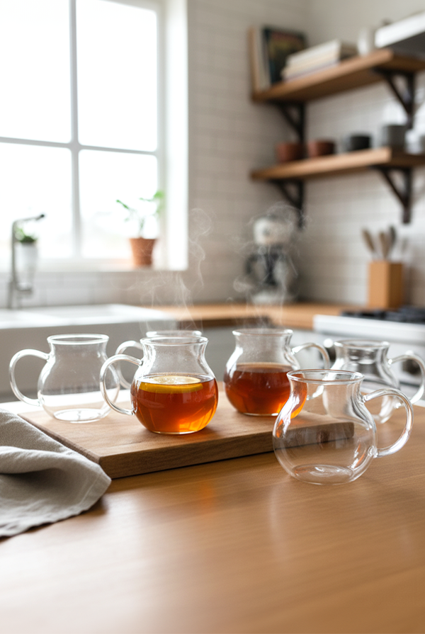 Belina 6'lı Kulplu Cam Çay Bardağı - Image 1