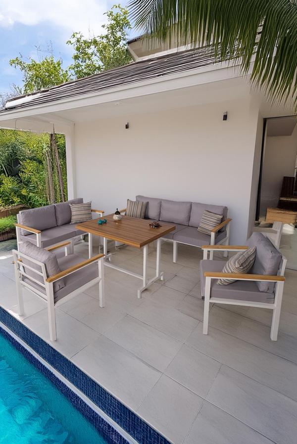 Metal Balkon Seti, Bahçe Takımı, Kafe Koltuğu, Bekleme Alanı Koltuğu, Oturma Grubu 1 + 1 + 2 + 3 - Image 1