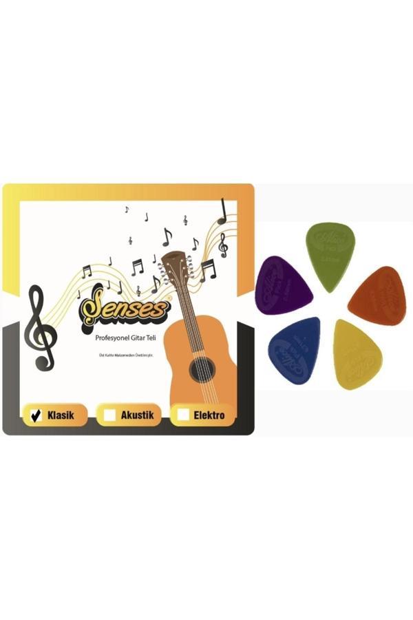Şenses Müzik Market Klasik Gitar Tel Seti + Pena Seti 5 Adet - Image 1