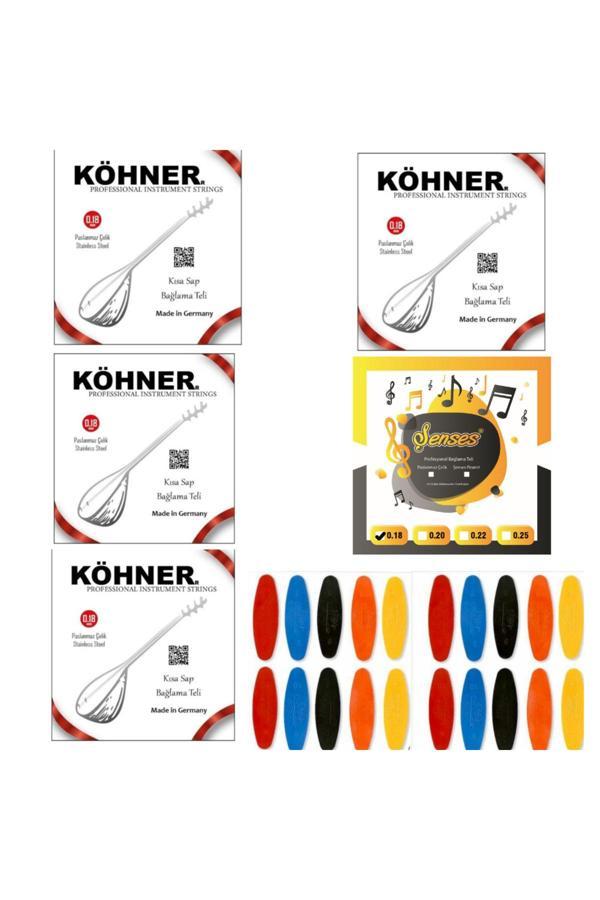 Köhner 4 Takım Profesyonel 0 18 Kısa Bağlama Ve 1 Takım 0 18 Bağlama Teli Seti - Image 1