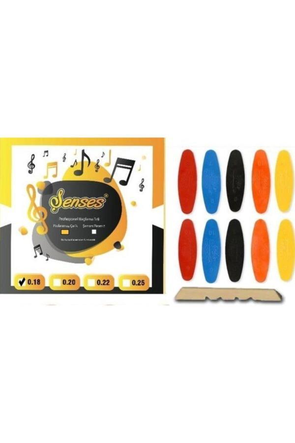 Şenses Müzik Market Takım Tam Profesyonel Uzun Sap Bağlama Teli + Numaralı Tezene 10 Adet - Image 1