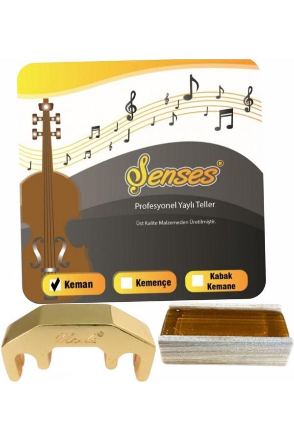 Şenses Müzik Market Keman Teli Marla Metal Pro Gold Rengi Susturucu Reçine 3'Lü Set - Image 1