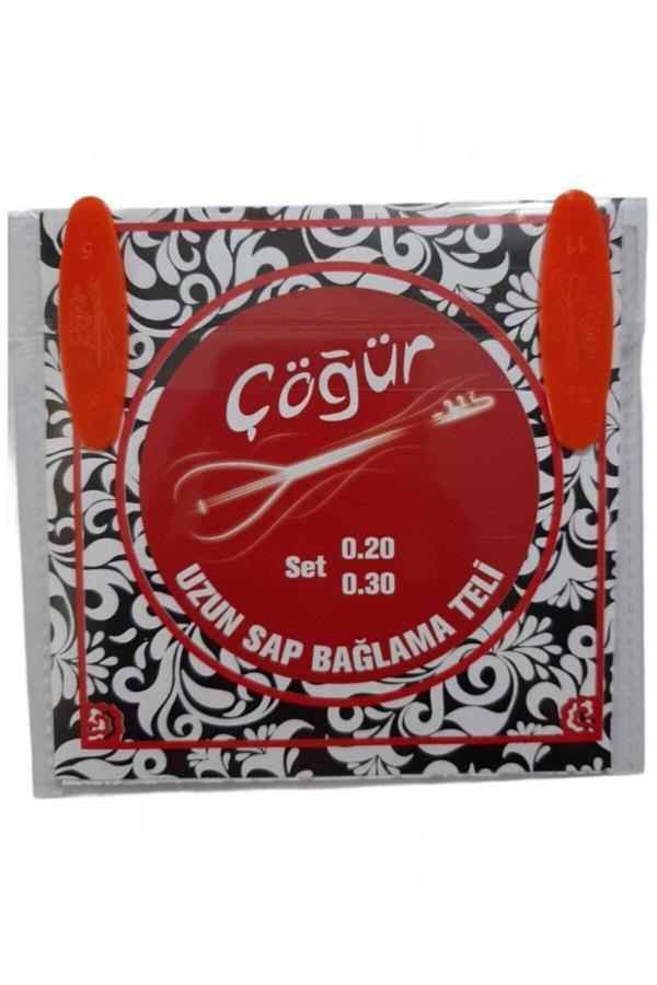 Çöğür Uzun Sap Bağlama Saz 0.20 Tam Takım Tel + 2 Tezene - Image 1