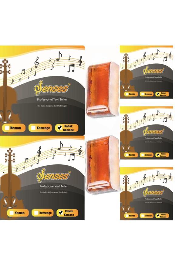 Şenses Müzik Market Kabak Kemane Teli 5 Takım Tel 2 Adet Reçine - Image 1