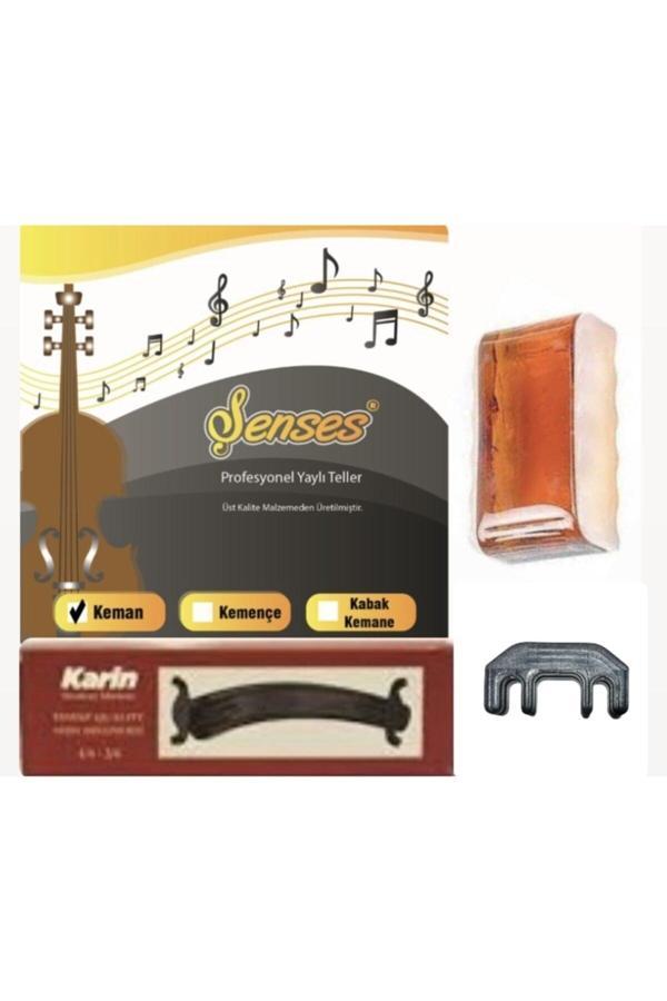 Şenses Müzik Market Takım Keman Teli + Keman Yastığı + Reçine + Susturucu - Image 1