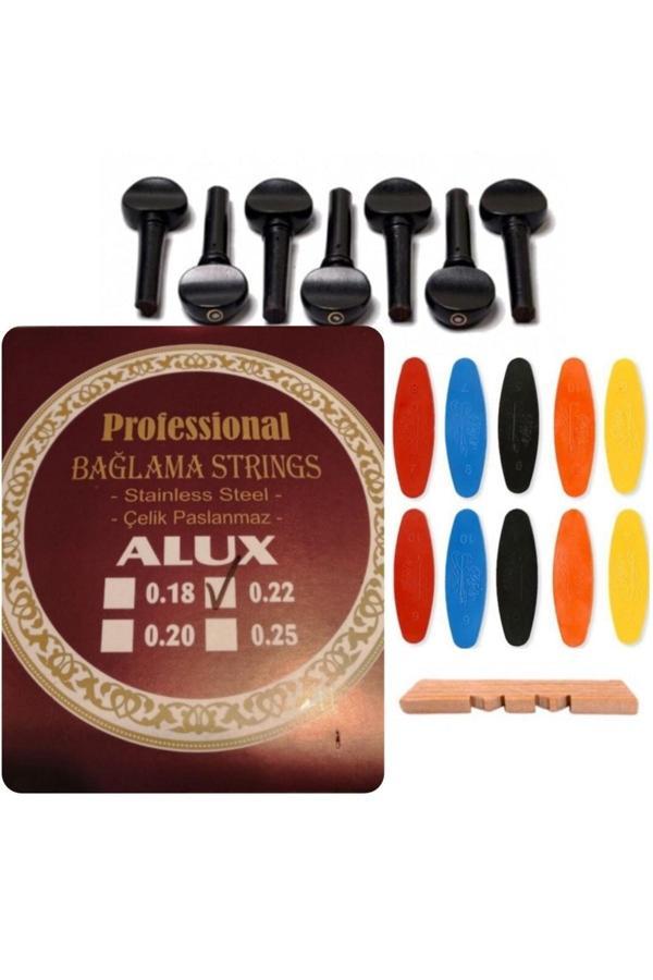 Şenses Müzik Market Alux 0.22 Çelik Abanoz Burgu Tezene Eşik 4'Lü Set - Image 1