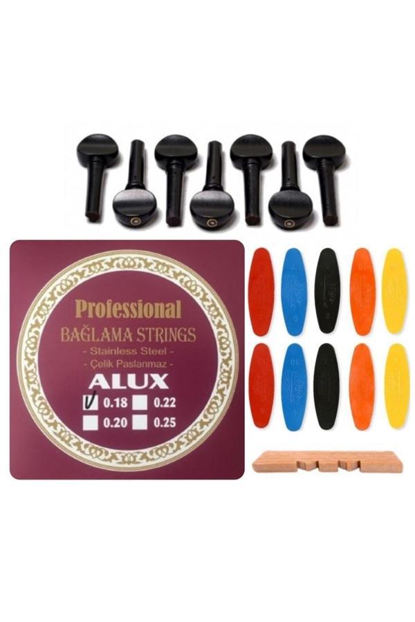 Şenses Müzik Market Alux 0.18 Çelik Abanoz Burgu Tezene Eşik 4'Lü Set - Image 1