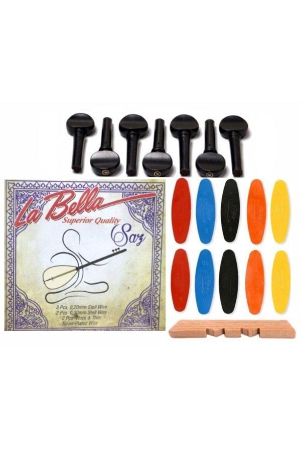 Şenses Müzik Market La Bella 0.20 Abanoz Burgu Tezene Eşik 4'Lü Set - Image 1