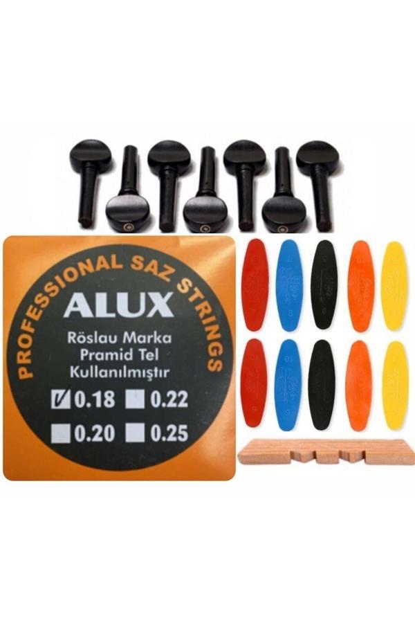 Şenses Müzik Market Alux 0.18 Pramid Abanoz Burgu Tezene Eşik 4'Lü Set - Image 1