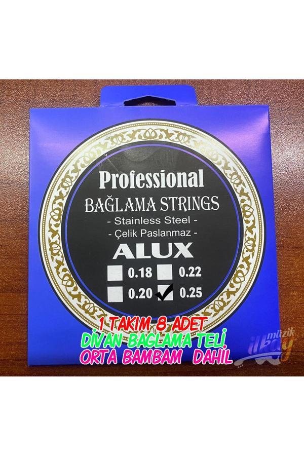 Alux 0.25 Divan Bağlama Teli + Orta Bambam Dahil Kaliteli Çelik Bağlama Teli - Image 1
