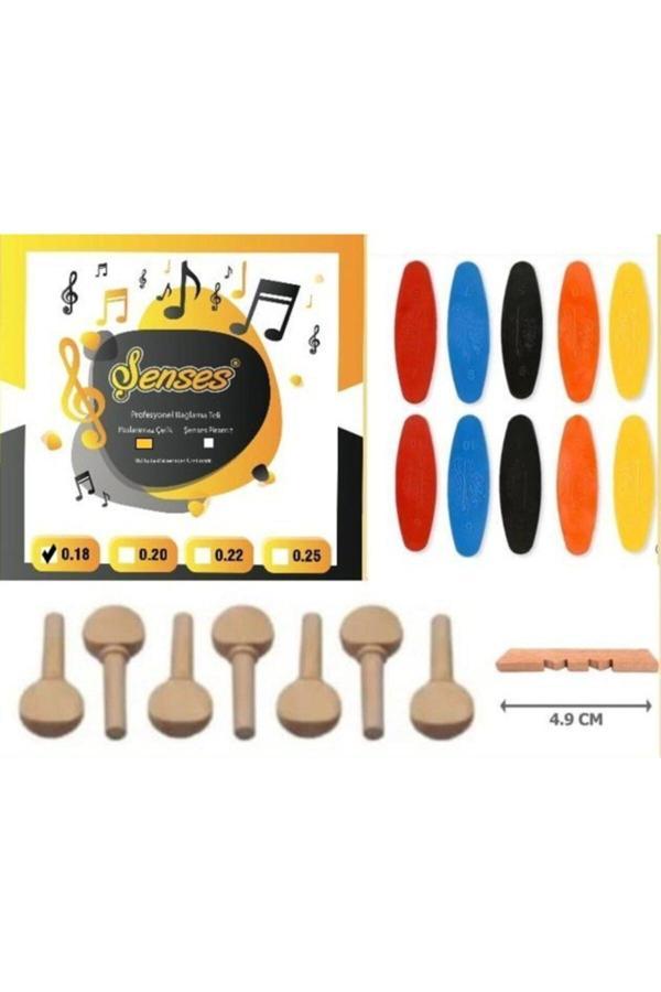 Şenses Müzik Market 0.18 Bağlama Teli + Burgu Seti + Tezene Seti + Eşik (Paslanmaz Çelik) - Image 1