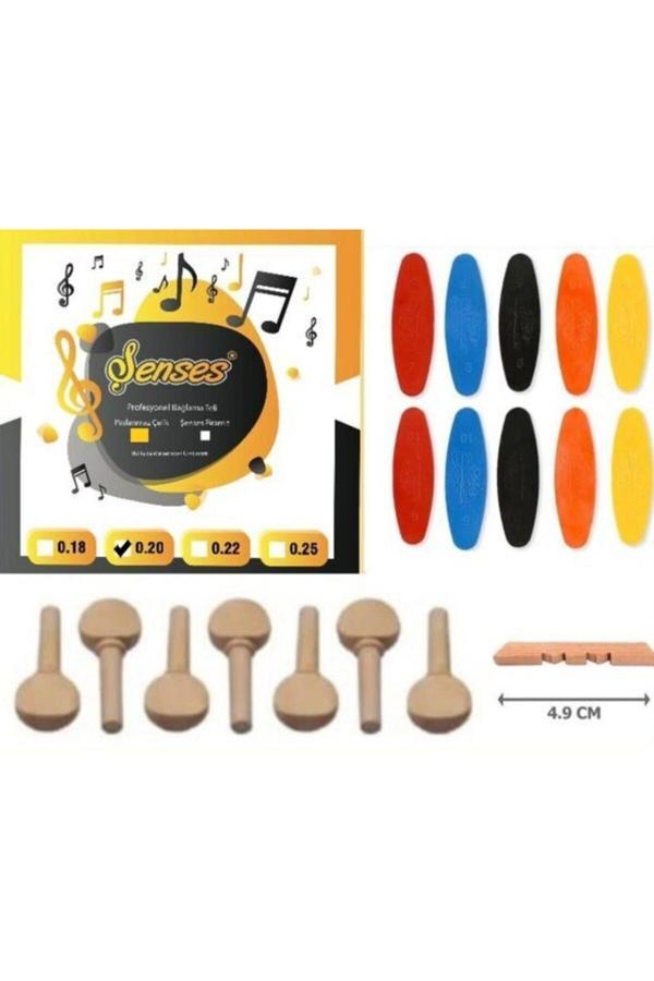 Şenses Müzik Market 0.20 Bağlama Teli + Burgu Seti + Tezene Seti + Eşik - Image 1