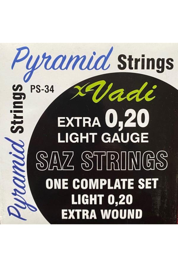 Şenses Müzik Market Müzik Vadi 0.20 Uzun Sap Piramid Bağlama Tel Seti Tezene - Image 1