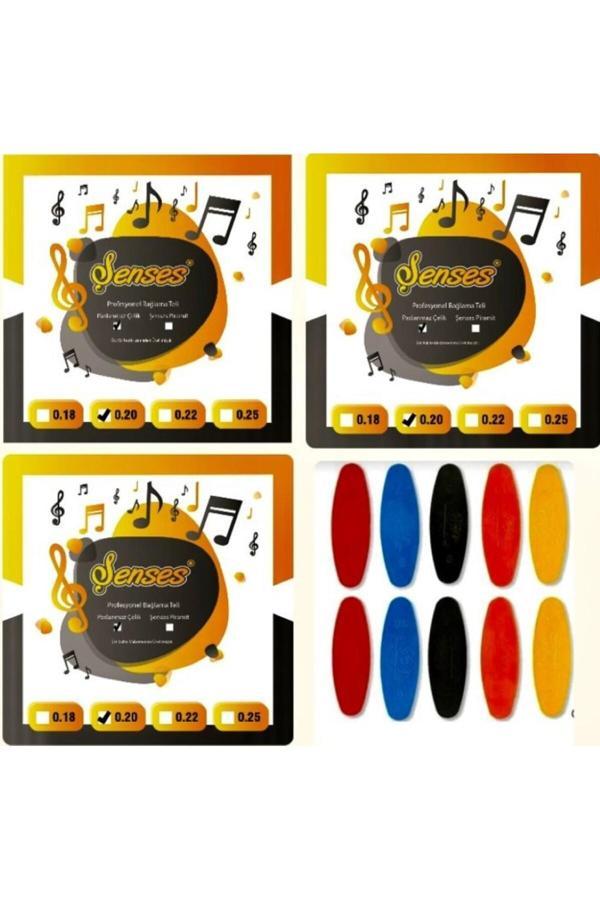 Şenses Müzik Market 0 20 Uzun Bağlama Tel Setş ( 3 Paket ) - Image 1