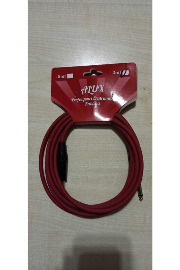 Alux Gitar Saz Jak Kablo 3 M Kırmızı - Image 1