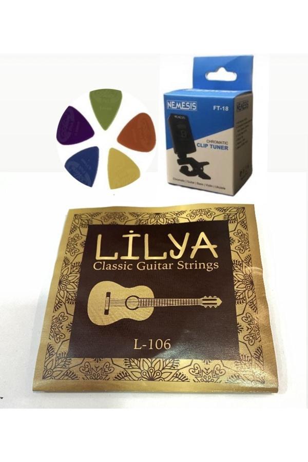 Lilya Klasik Gitar Teli 3'Lü (Akort Cihazlı) Ekonomik Set - Image 1