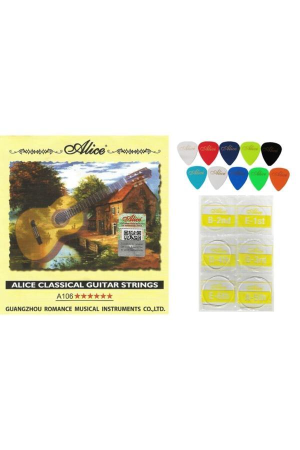 Alice Profesyonel Gitar Teli Ve 10'Lu Pena Seti - Image 1