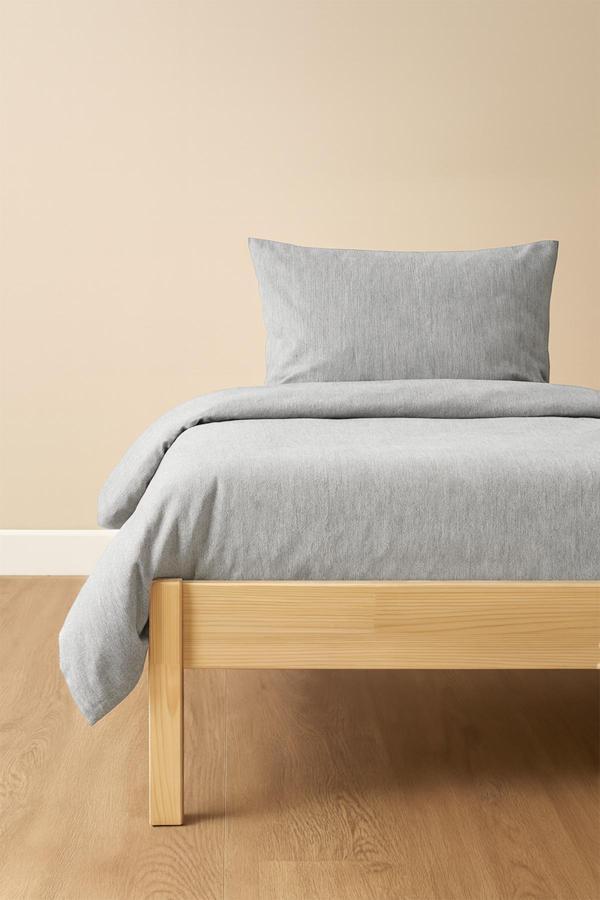 Tek Kişilik Nevresim Takımı Gri Eco Cotton - Image 1