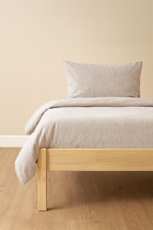 Tek Kişilik Nevresim Takımı Sütlü Kahve Eco Cotton - Image 1