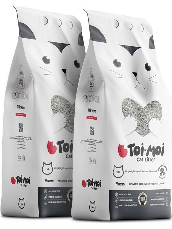 Toi Moi Aktif Karbonlu 10 lt 2'li Bentonit Kedi Kumu - Image 1