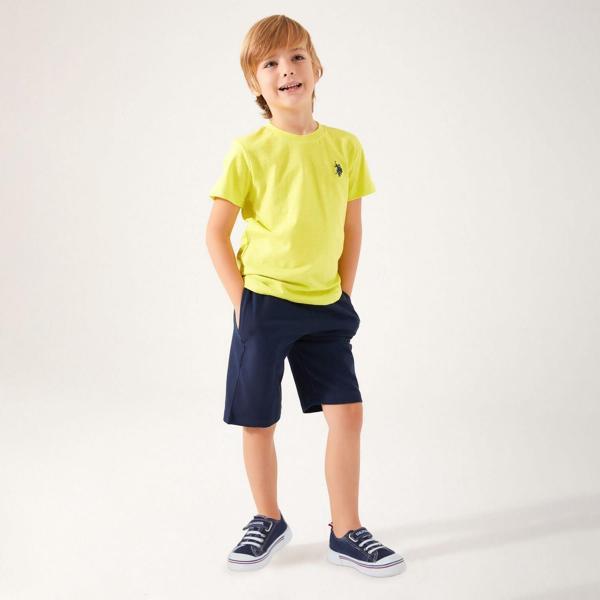 U.S. Polo Assn. 1354 Erkek Çocuk Live Naturals Limon Bermuda Takımı - Image 1