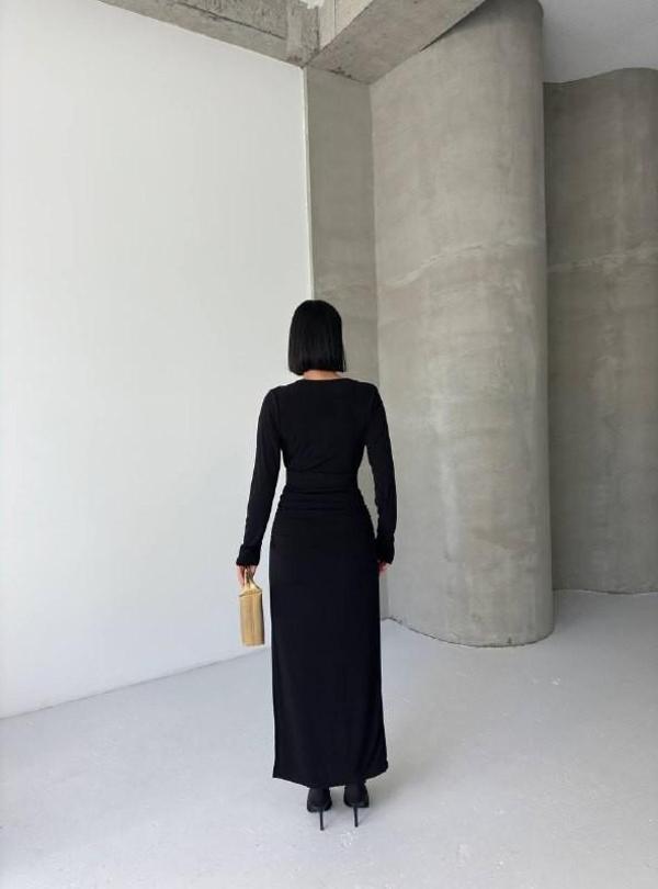 KRUVAZE AKSESUARLI MAXİ ELBİSE - Image 1