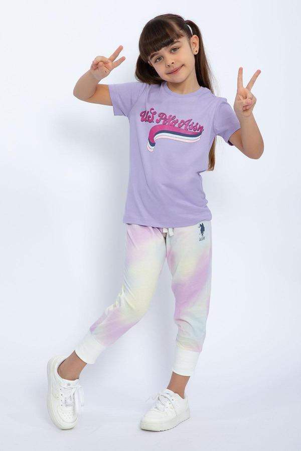 U.S. Polo Assn 1070 Batik Desenli Kız Çocuk İkili Takım - Image 1