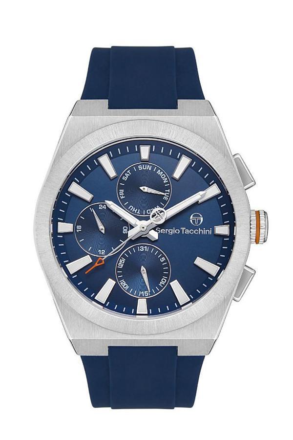 Sergio Tacchini ST.1.10362.2 Tüm Fonksiyonları Aktif Silikon Kordonlu Lacivert Erkek Kol Saati - Image 1