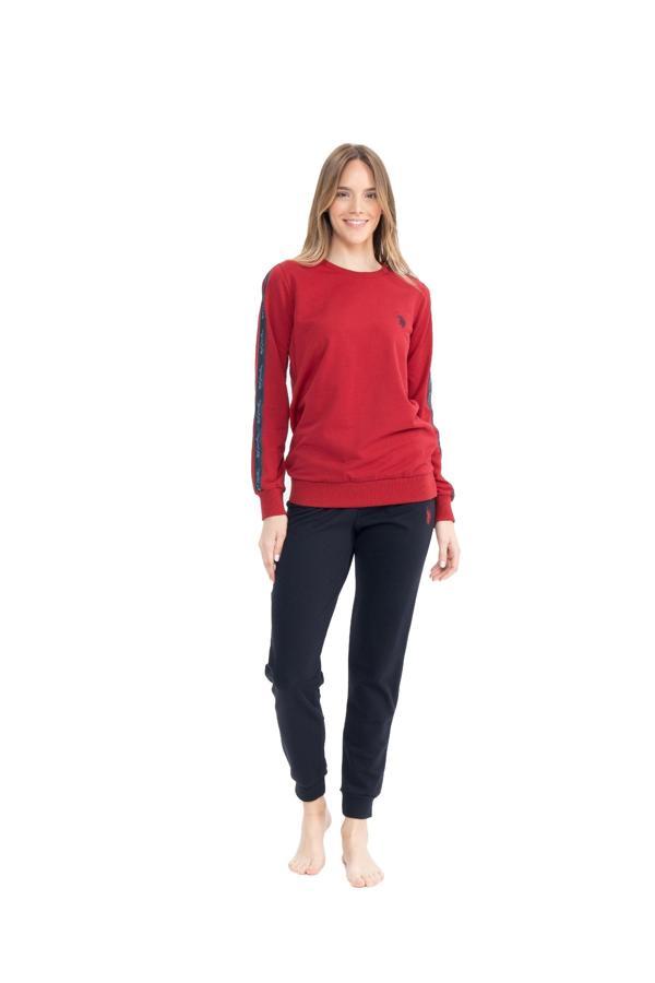U.S. Polo Assn. 17075 Kadın Bordo Ev Giyim Pijama Takım - Image 1